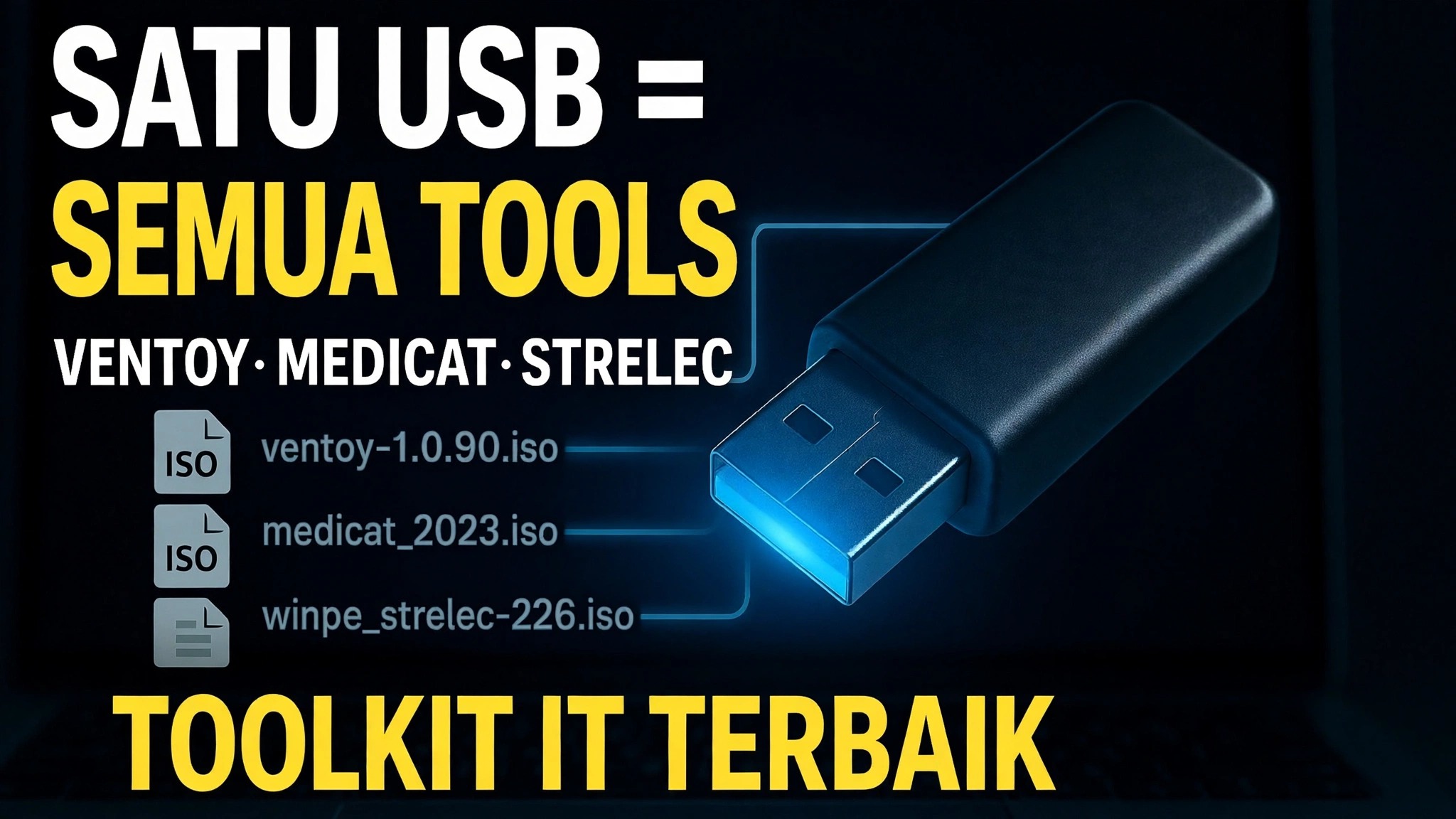 Satu USB = Semua Alat ⚠️ Ventoy + MediCat + Strelec + Gandalf