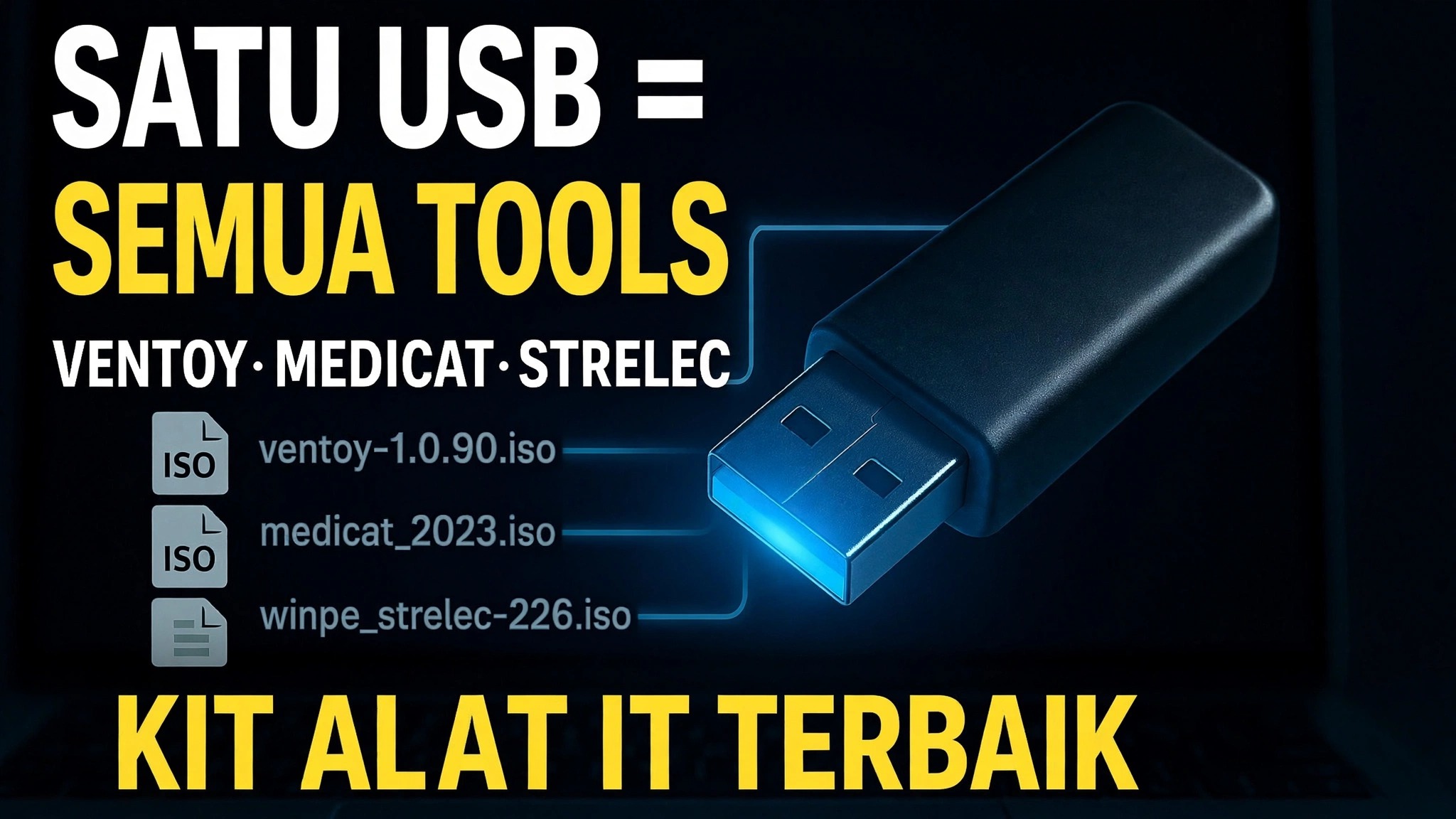 Satu USB = Semua Alat ⚠️ Ventoy + MediCat + Strelec + Gandalf
