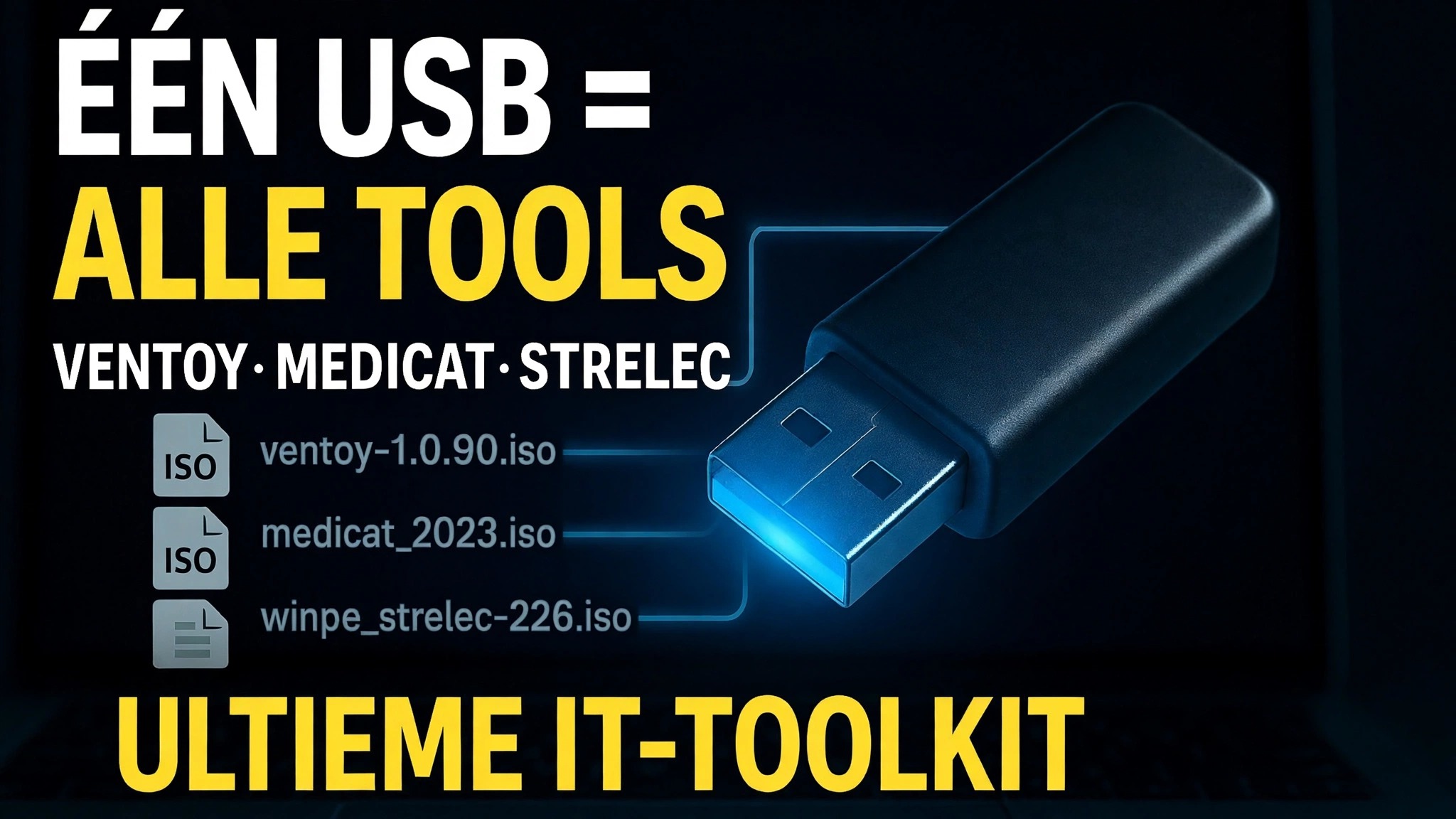 Eén USB = alle tools ⚠️ Ventoy + MediCat + Strelec + Gandalf