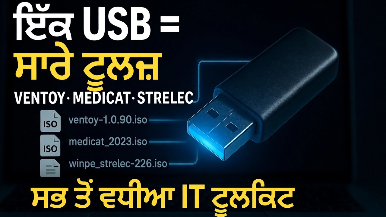 ਇੱਕ USB = ਸਾਰੇ ਟੂਲ ⚠️ Ventoy + MediCat + Strelec + Gandalf