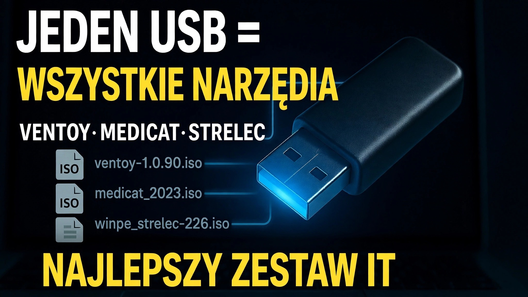 Jedno USB = wszystkie narzędzia ⚠️ Ventoy + MediCat + Strelec + Gandalf