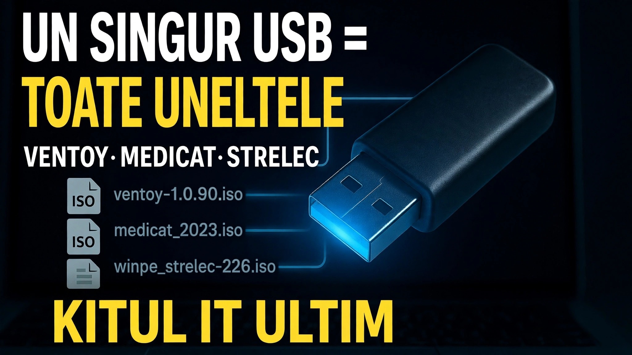 Un USB = Toate instrumentele ⚠️ Ventoy + MediCat + Strelec + Gandalf