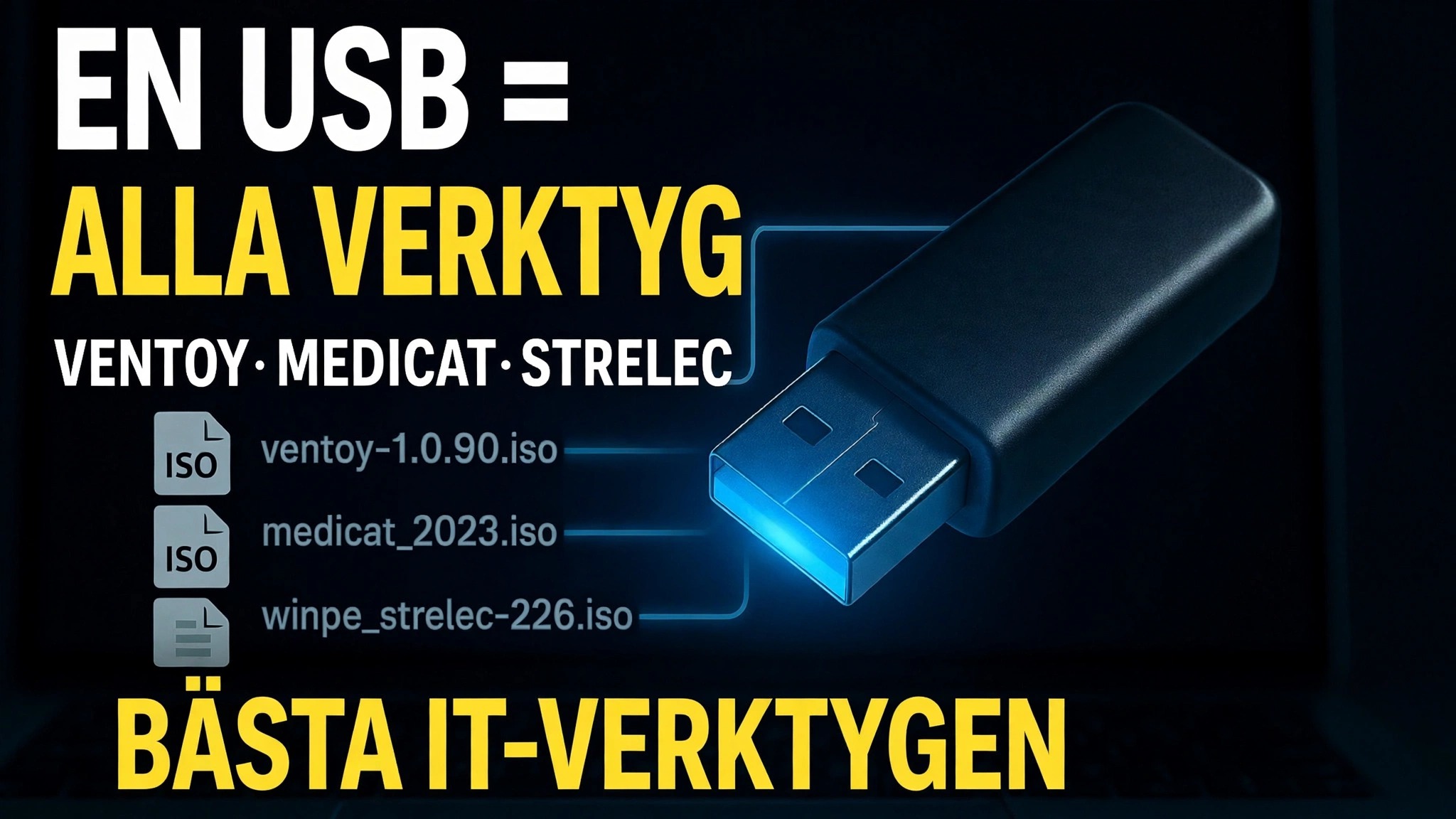 En USB = Alla verktyg ⚠️ Ventoy + MediCat + Strelec + Gandalf