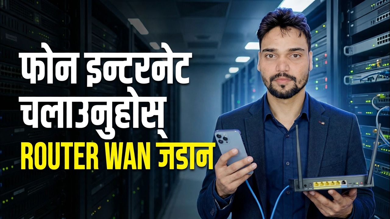 राउटरमा फोन इन्टरनेट प्रयोग गर्नुहोस् 📶 इथरनेट टेथरिङ ट्रिक व्याख्या गरिएको छ