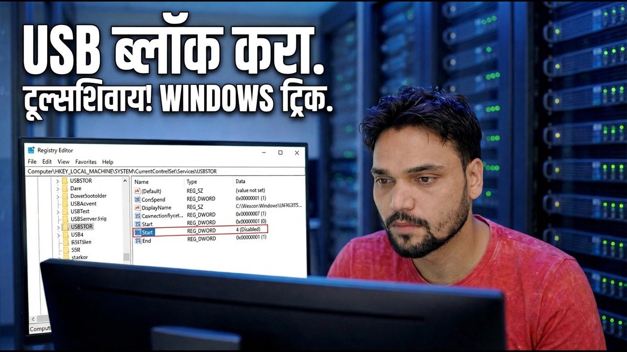 USB अनधिकृत प्रवेश रोखा - विंडोज सुरक्षा टिप | कोणतेही साधन नाही