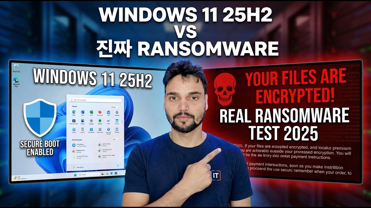 실제 랜섬웨어에 대해 Windows 11 25H2를 테스트했습니다. 발생한 상황은 다음과 같습니다.