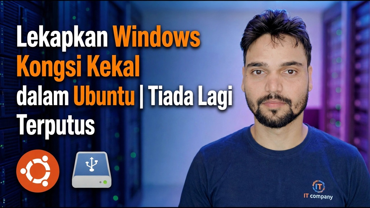 Pasang Windows Share dalam Ubuntu - Persediaan Tetap