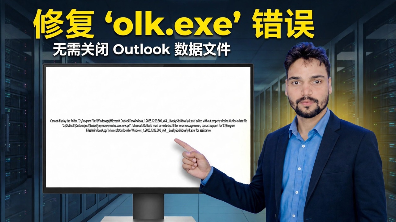 How to Fix Outlook PST Error: 'Cannot Display the Folder... olk.exe Exited Without Properly Closing Your Outlook Data File'