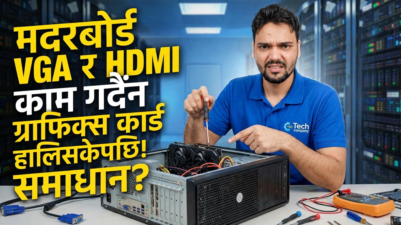 GPU स्थापना भयो? मदरबोर्ड 😳 समाधानबाट कुनै प्रदर्शन छैन
