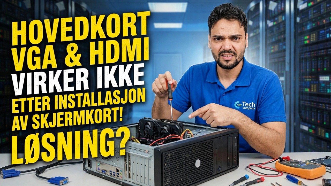 GPU installert? Ingen skjerm fra hovedkort 😳 Løsning