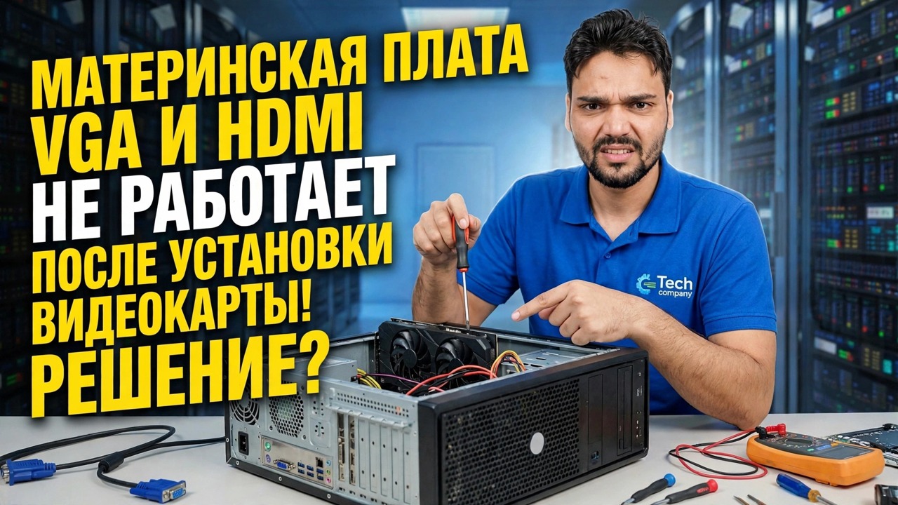 Графический процессор установлен? Нет изображения на материнской плате 😳 Решение