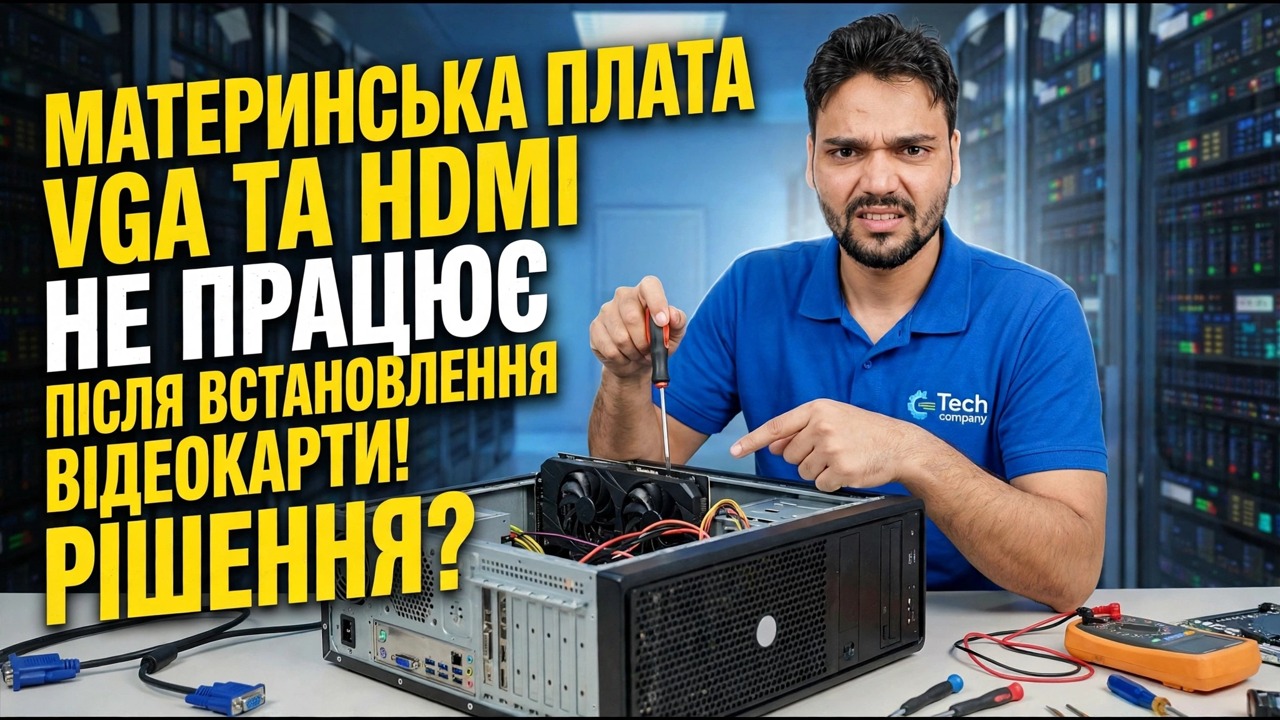 Графічний процесор встановлено? Немає дисплея з материнської плати 😳 Рішення
