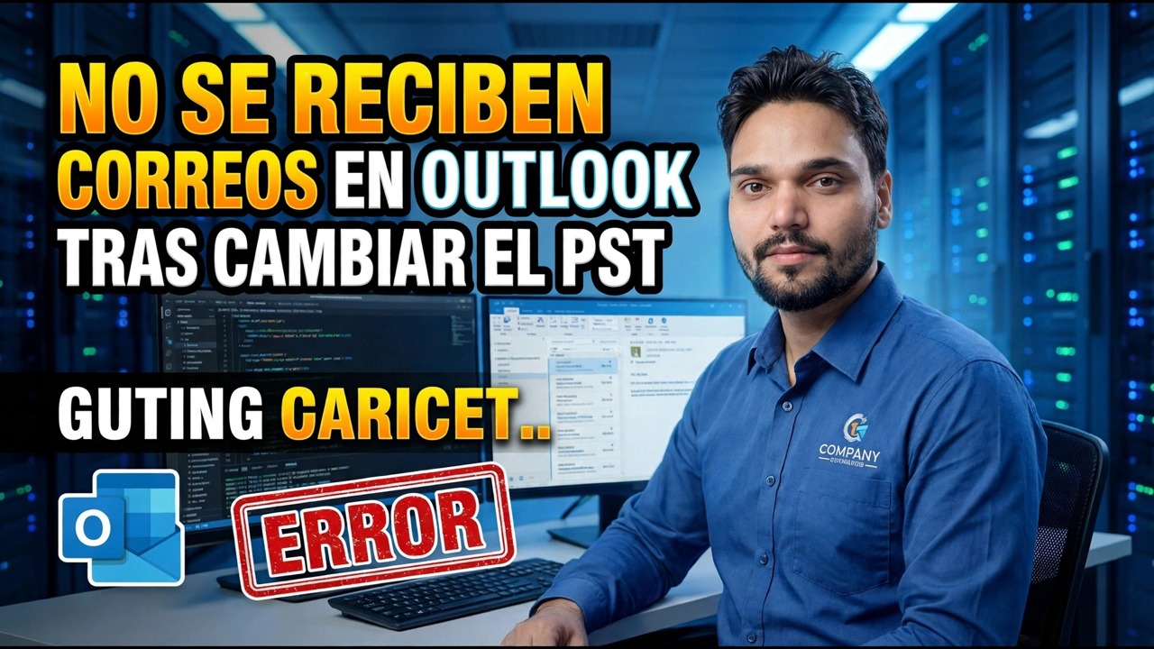 Outlook no recibe correos electrónicos después del cambio de PST - Solución