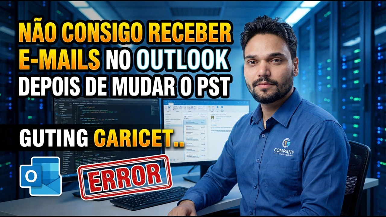 Outlook não recebe e-mails após alteração do PST - correção