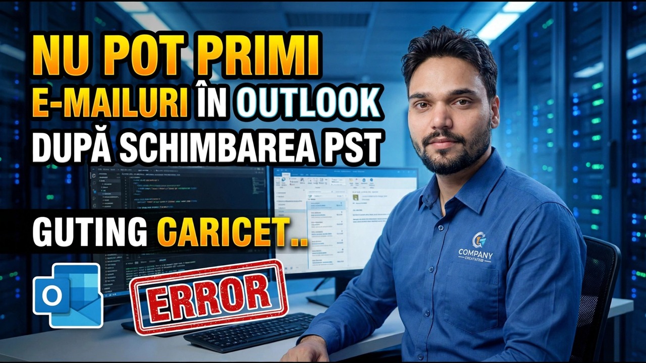 Outlook nu primește e-mailuri după modificarea PST - Remediere