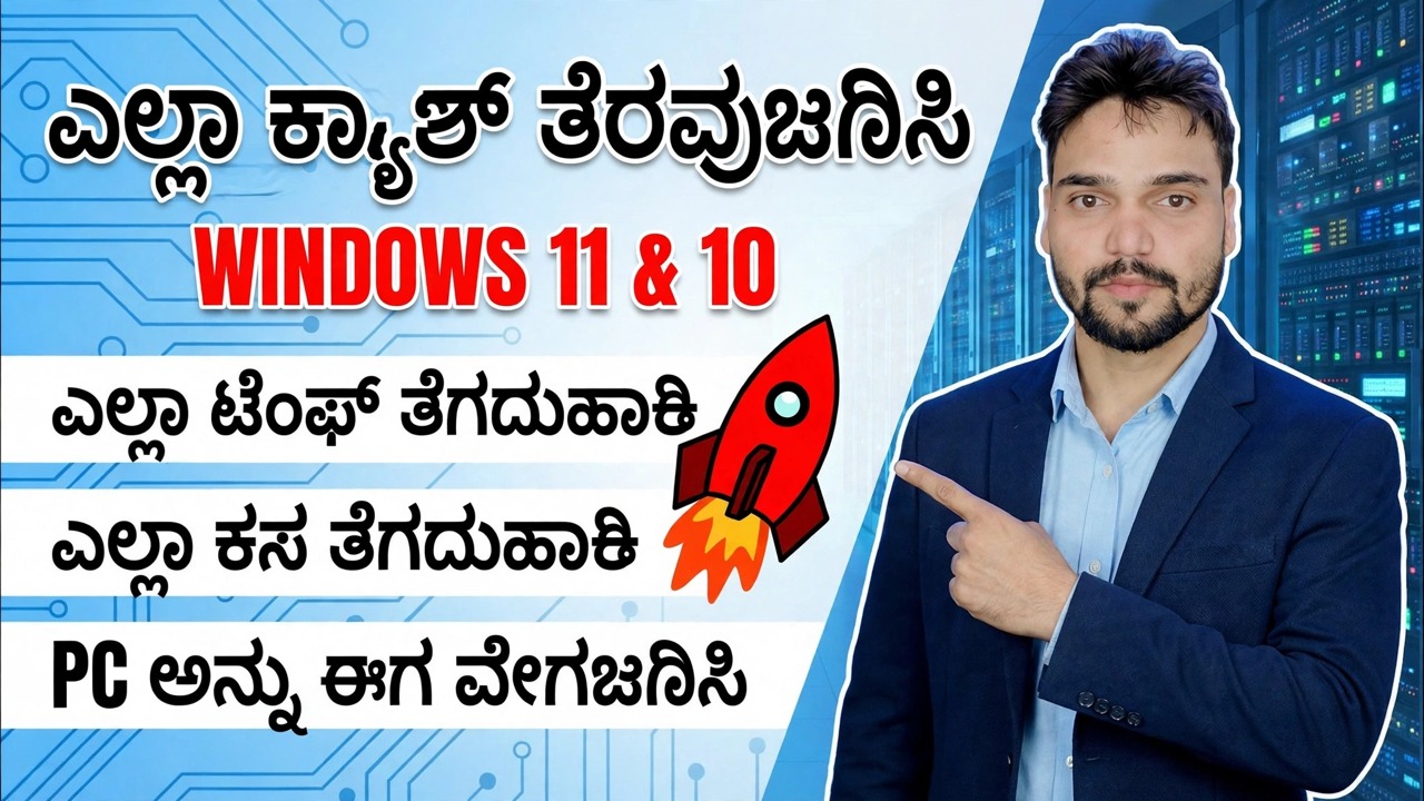 ಪ್ರೊ ಐಟಿ ಇಂಜಿನಿಯರ್ ಕೌಶಲ್ಯ! 🚀 ಎಲ್ಲಾ ಸಂಗ್ರಹ, ಜಂಕ್ ಮತ್ತು ಟೆಂಪ್ ಫೈಲ್‌ಗಳನ್ನು ತೆರವುಗೊಳಿಸಿ 😳 ಪಿಸಿಯನ್ನು ವೇಗಗೊಳಿಸಿ