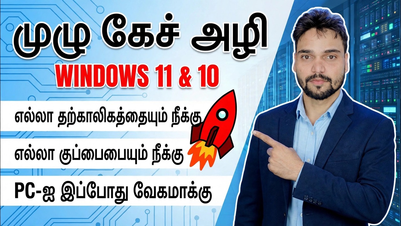 சார்பு IT பொறியாளர் திறன்! 🚀 அனைத்து கேச், ஜங்க் & டெம்ப் ஃபைல்களையும் அழிக்கவும் 😳 வேகம் PC