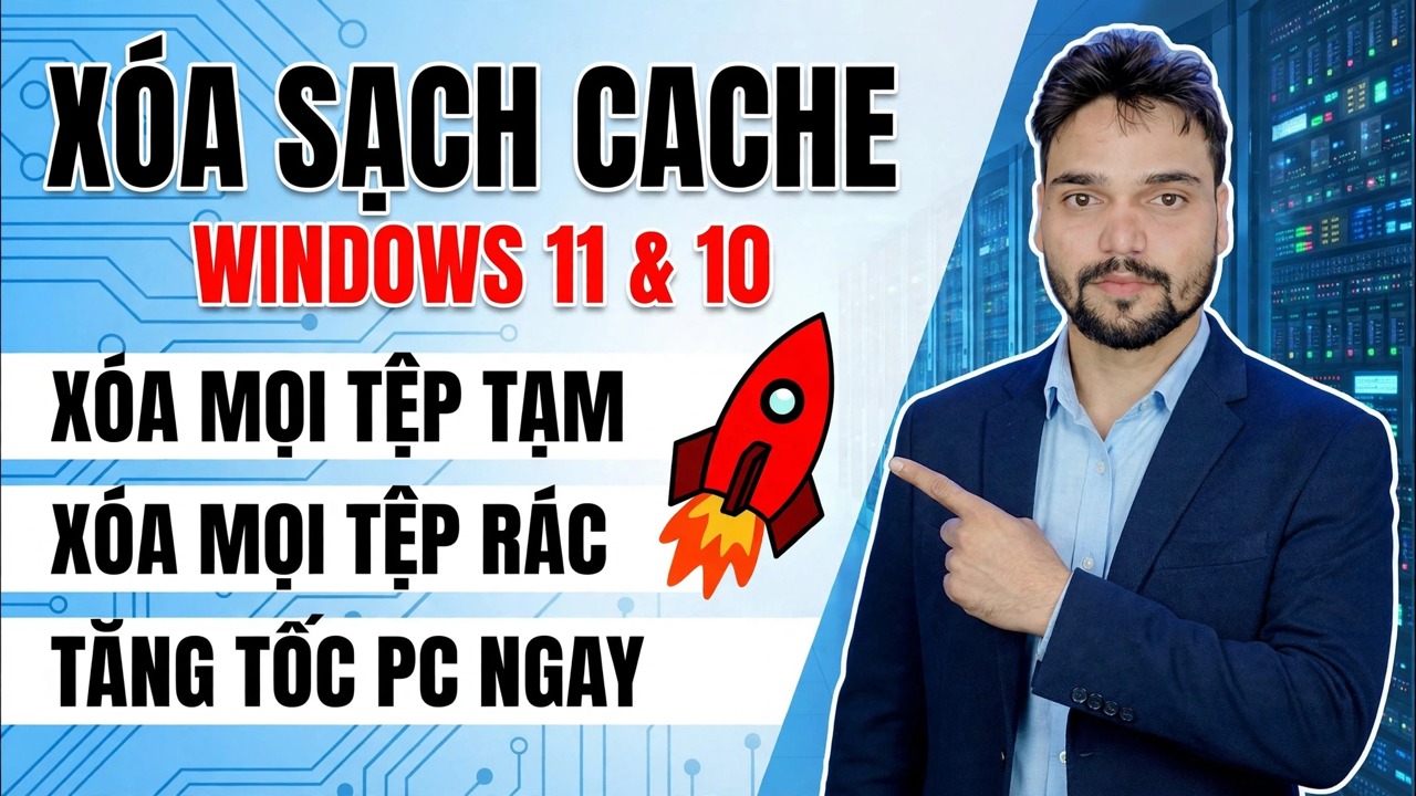 Kỹ năng kỹ sư CNTT chuyên nghiệp! 🚀 Xóa tất cả các tập tin bộ nhớ đệm, rác và tạm thời 😳 Tăng tốc PC