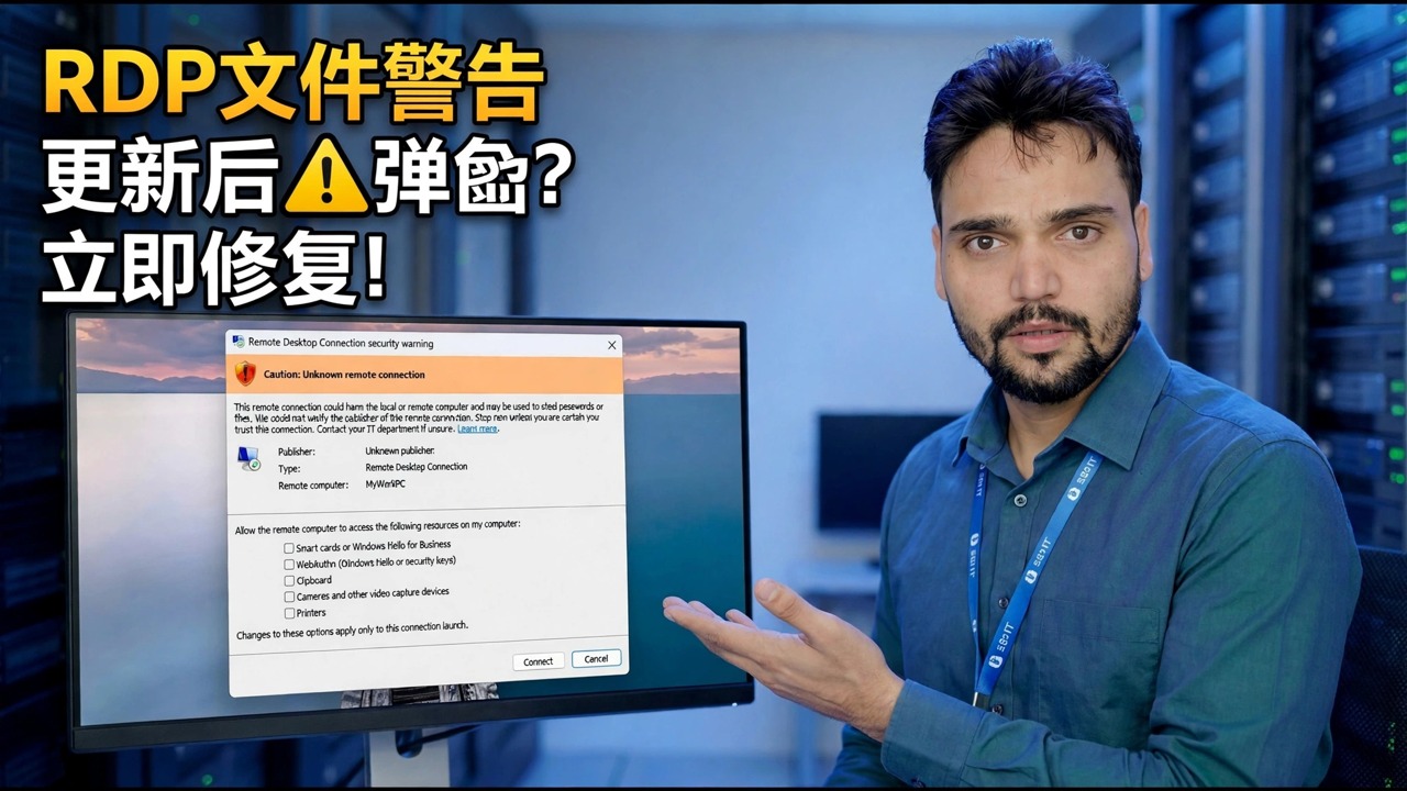 最新的 Windows 更新破坏了 RDP？ 😳 新警告修复！