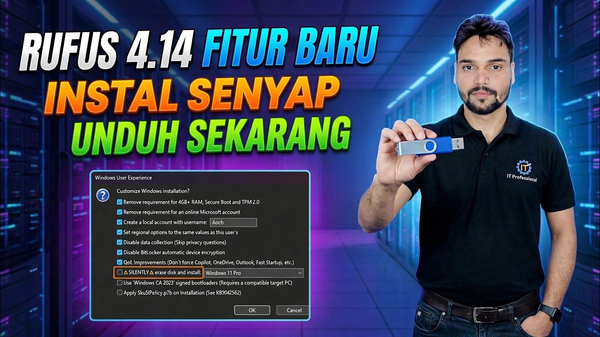 Rufus 4.14 Fitur Baru 😳 Panduan Bootable USB Windows!