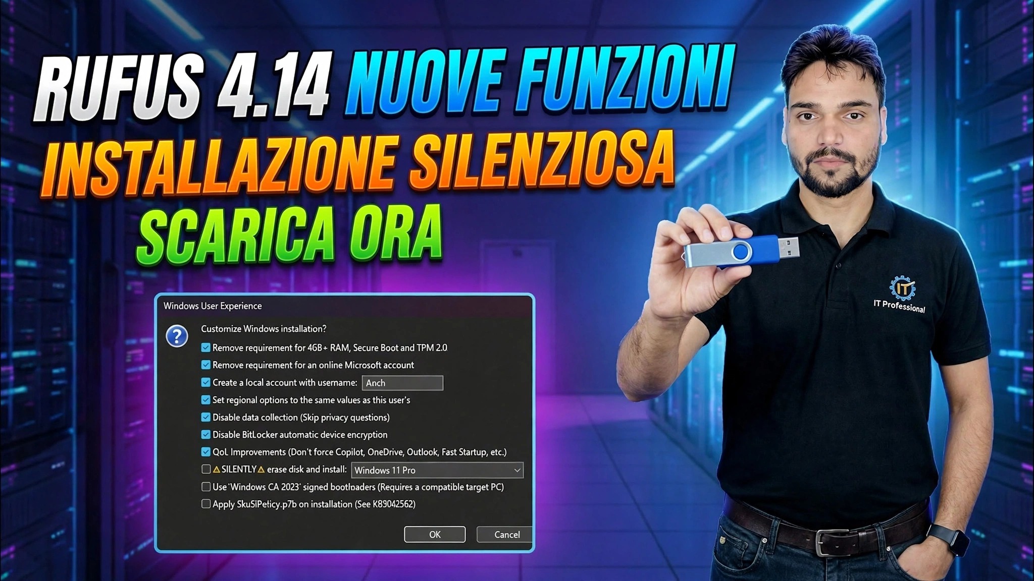 Nuove funzionalità di Rufus 4.14 😳 Guida avviabile da USB di Windows!