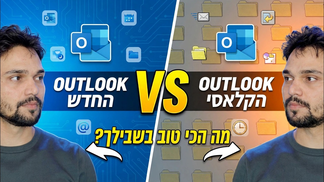 אפליקציית Outlook חדשה לעומת אאוטלוק קלאסי 🔥 הבדלים גדולים