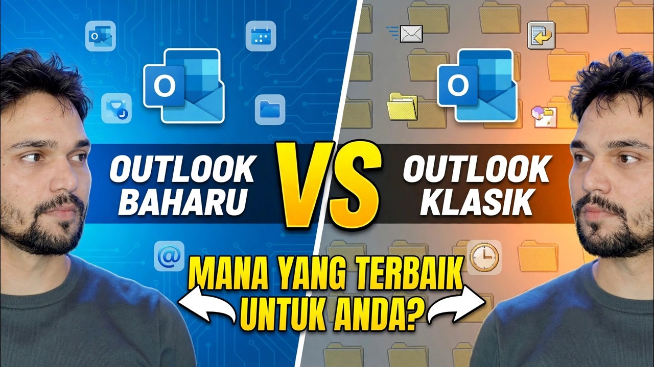 Apl Outlook Baharu lwn Outlook Klasik 🔥 Perbezaan BESAR