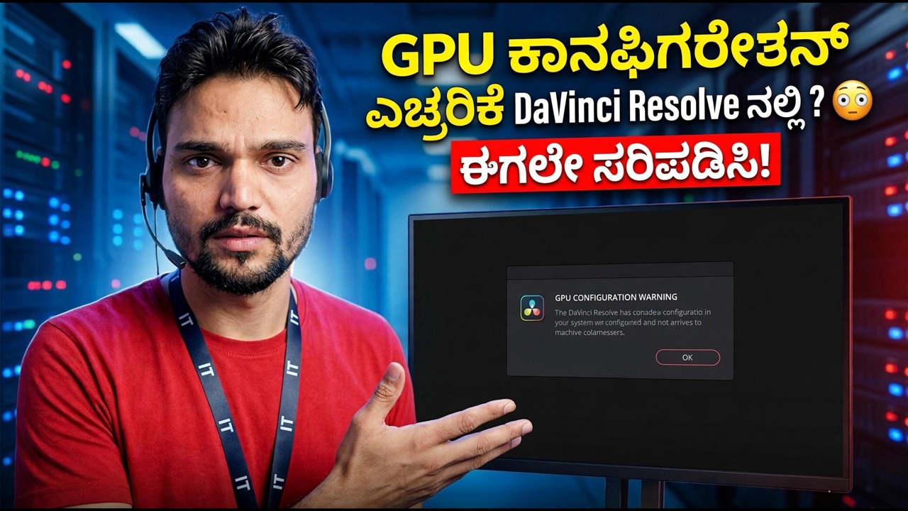 DaVinci Resolve ನಲ್ಲಿ GPU ಕಾನ್ಫಿಗರೇಶನ್ ಎಚ್ಚರಿಕೆ? 😳 ಈಗ ಸರಿಪಡಿಸಿ!
