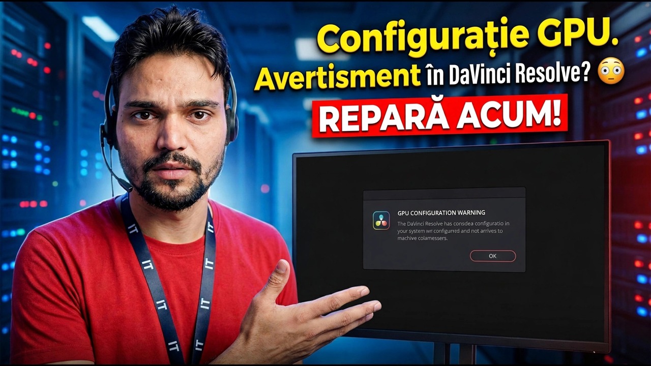Avertisment de configurare GPU în DaVinci Resolve? 😳 REPARA ACUM!