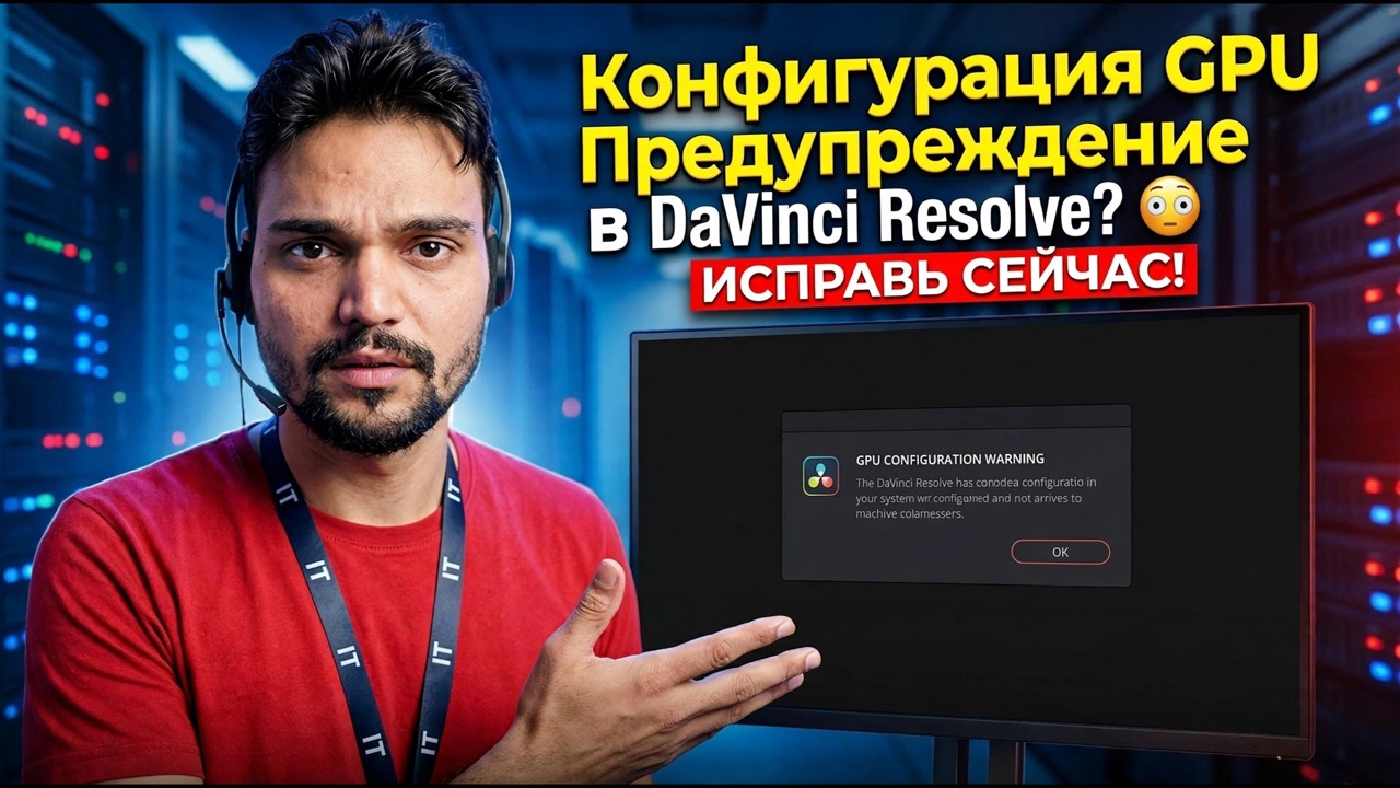 Предупреждение о конфигурации графического процессора в DaVinci Resolve? 😳ИСПРАВИМСЯ СЕЙЧАС!