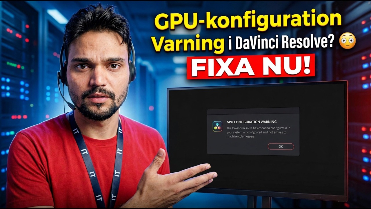 GPU-konfigurationsvarning i DaVinci Resolve? 😳 FIXA NU!