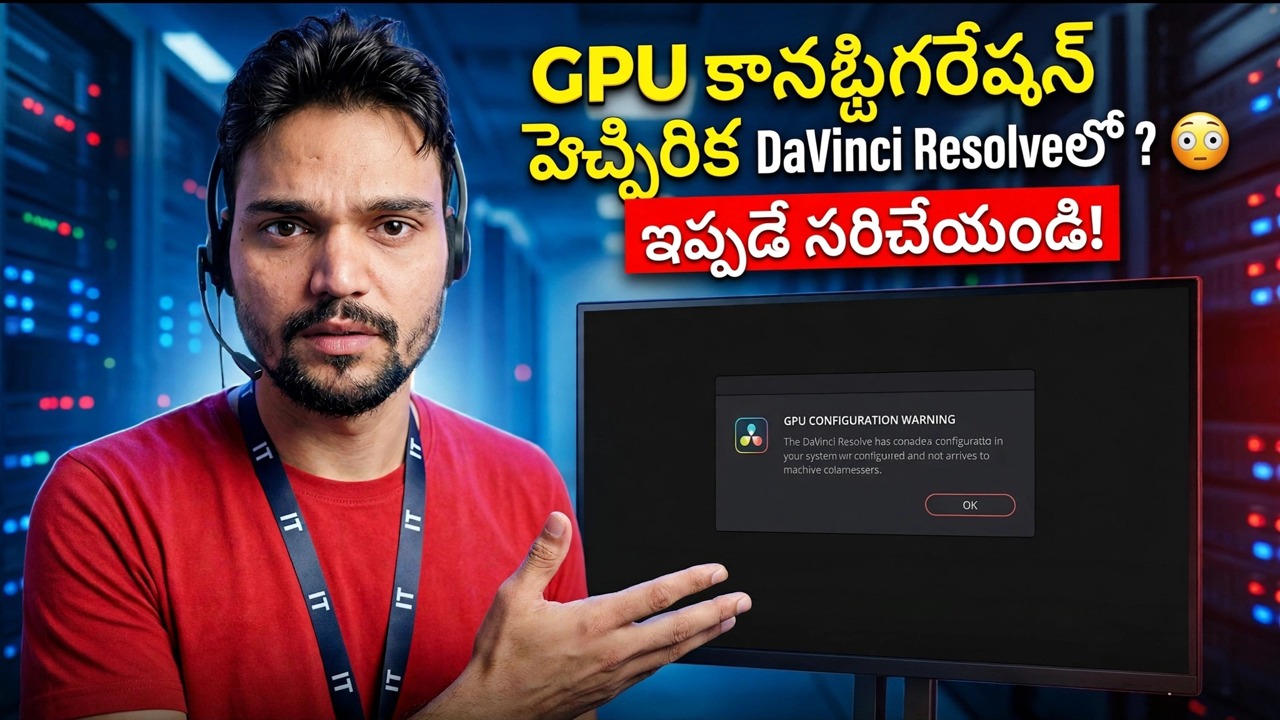 DaVinci Resolveలో GPU కాన్ఫిగరేషన్ హెచ్చరిక? 😳 ఇప్పుడే పరిష్కరించండి!