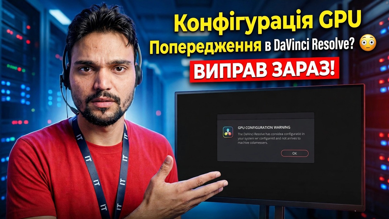Попередження конфігурації GPU в DaVinci Resolve? 😳 ВИПРАВИТИ ЗАРАЗ!