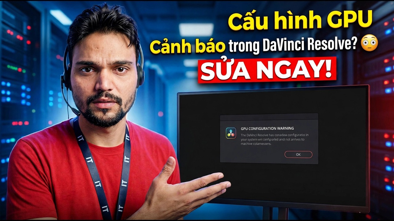 Cảnh báo cấu hình GPU trong DaVinci Resolve? 😳 CỐ ĐỊNH NGAY BÂY GIỜ!