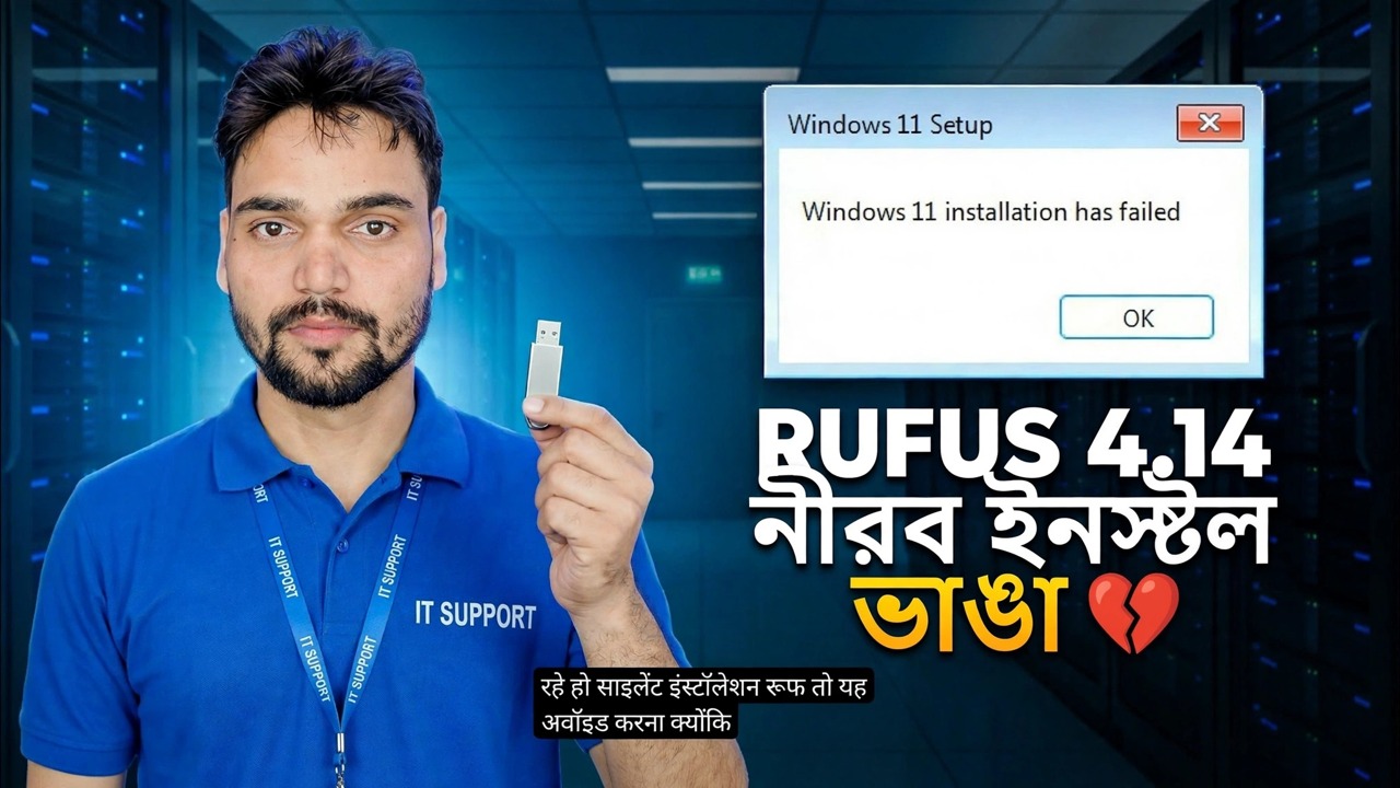 রুফাস 4.14 বিটা বাগ 😳 সাইলেন্ট ইনস্টল ফিচার ভেঙে গেছে?