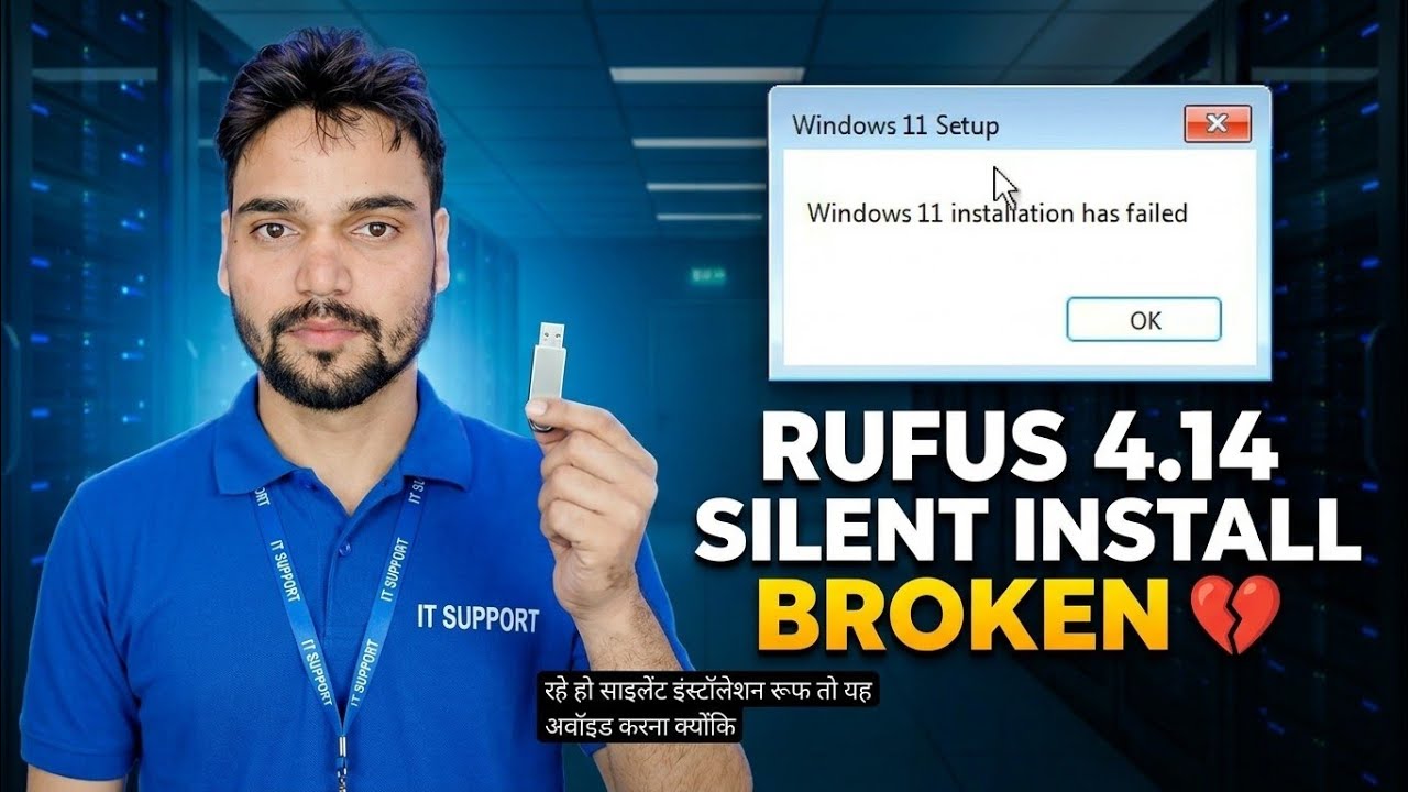 रूफस 4.14 बीटा बग 😳 साइलेंट इंस्टाल फीचर टूट गया?