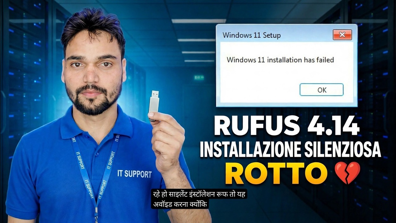 Rufus 4.14 Beta Bug 😳 Funzionalità di installazione silenziosa interrotta?