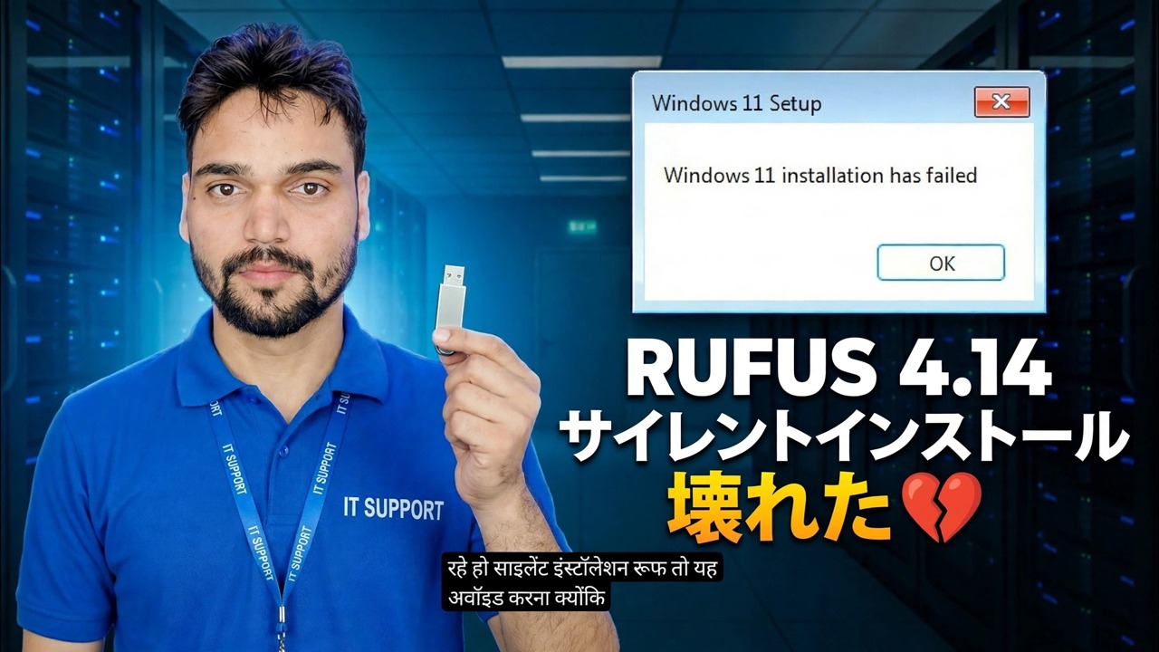 Rufus 4.14 ベータ版のバグ 😳 サイレント インストール機能が壊れていますか?