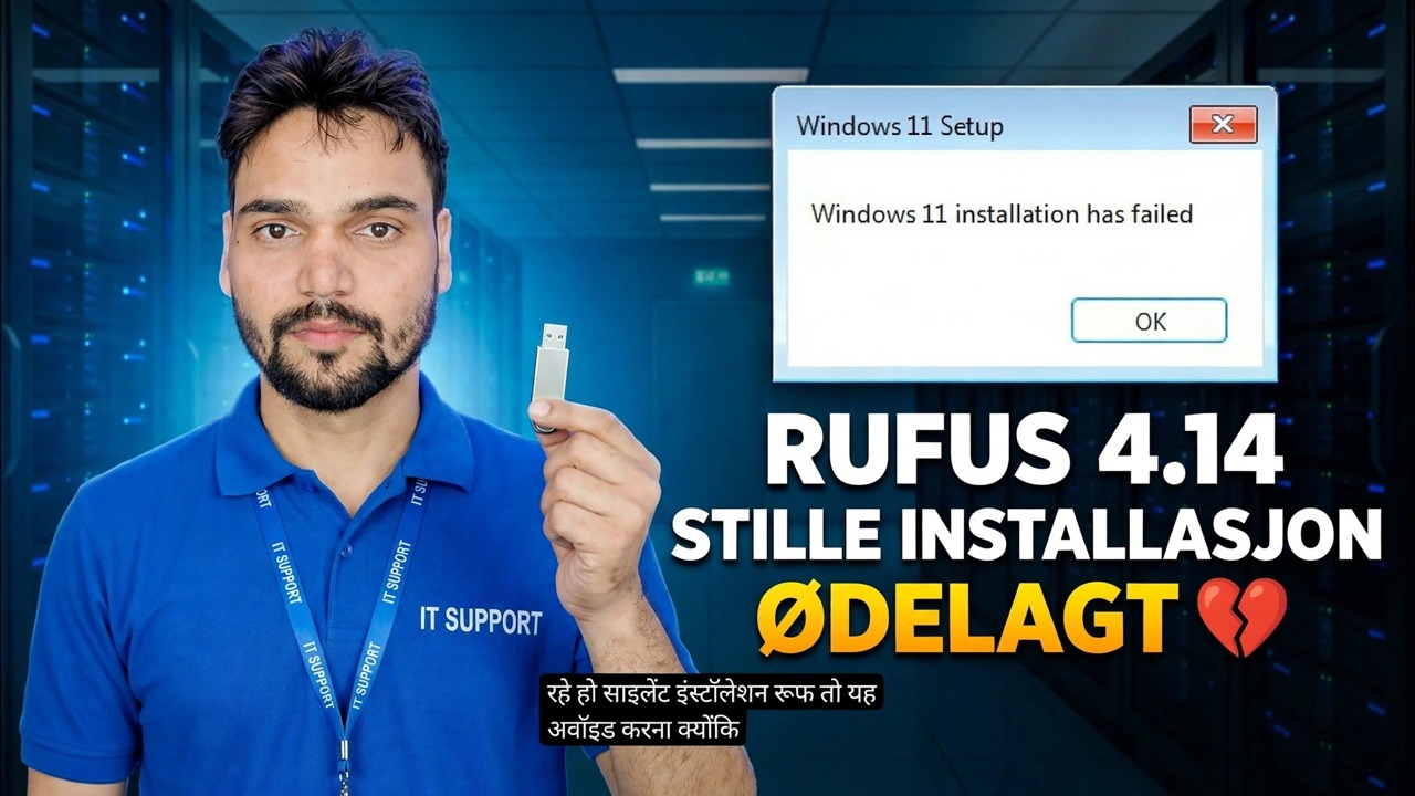 Rufus 4.14 Beta Bug 😳 Stille installasjonsfunksjon ødelagt?