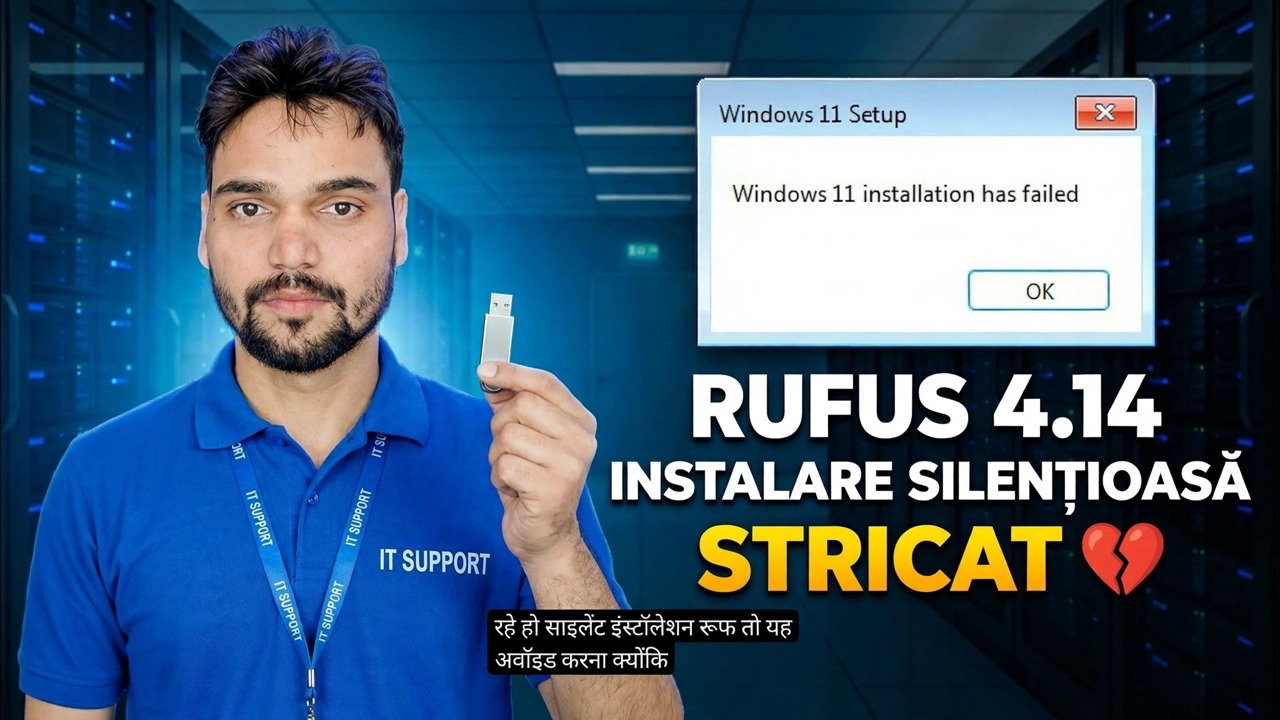 Rufus 4.14 Beta Bug 😳 Funcția de instalare silențioasă este întreruptă?