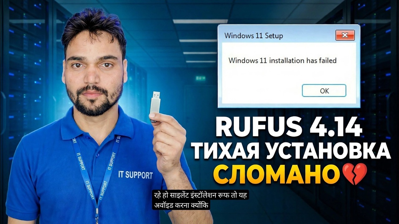 Ошибка в бета-версии Rufus 4.14 😳 Функция автоматической установки не работает?