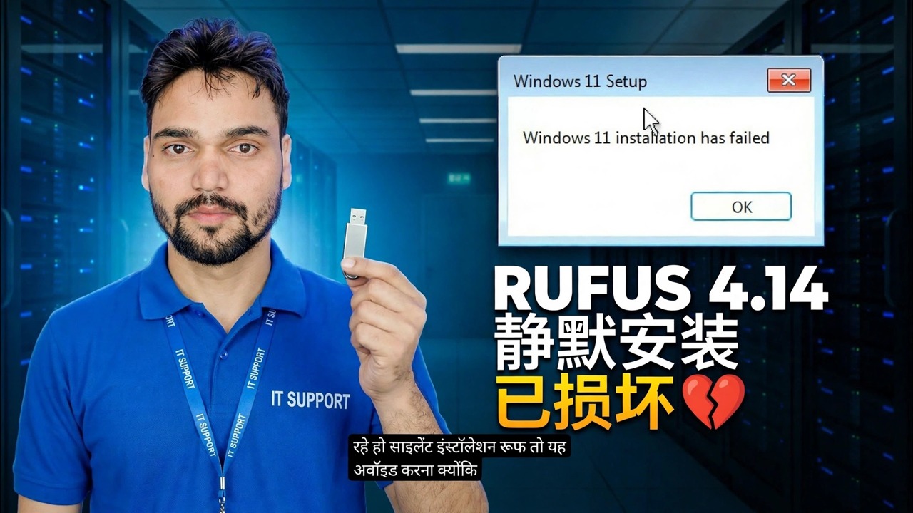 Rufus 4.14 Beta Bug 😳 静默安装功能损坏？