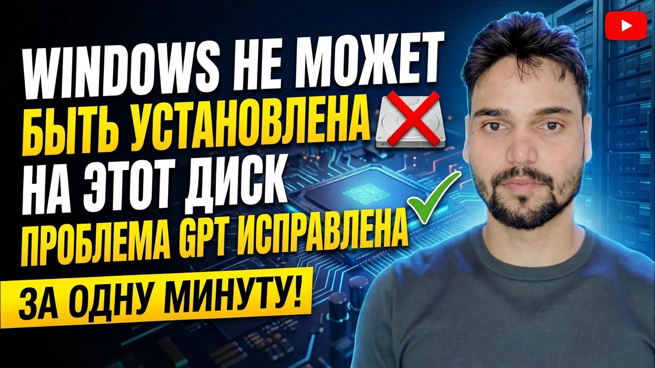 Windows не может быть установлена на этот диск. Исправление 🔥 GPT в MBR за 1 минуту