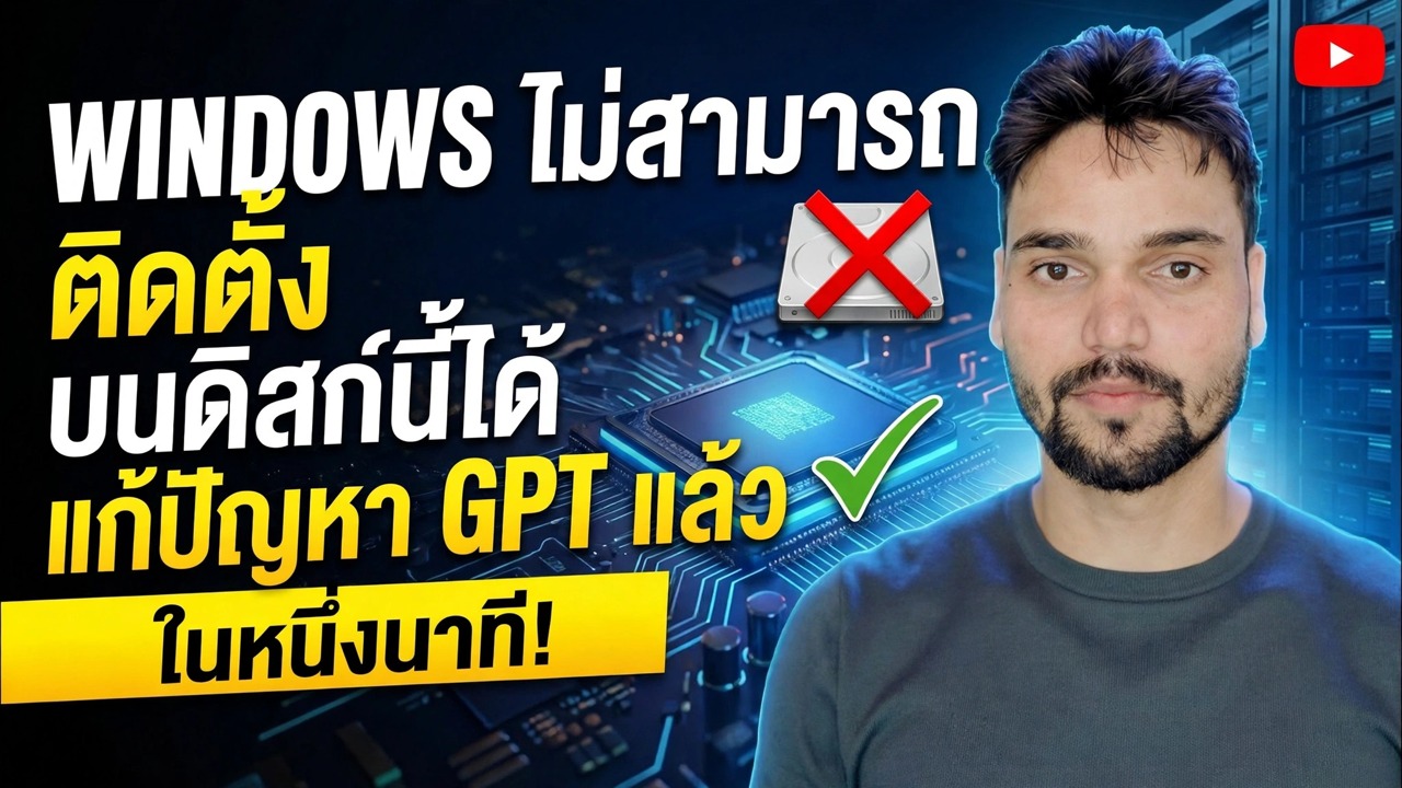 ไม่สามารถติดตั้ง Windows ลงใน Disk Fix นี้ 🔥 GPT เป็น MBR ใน 1 นาที