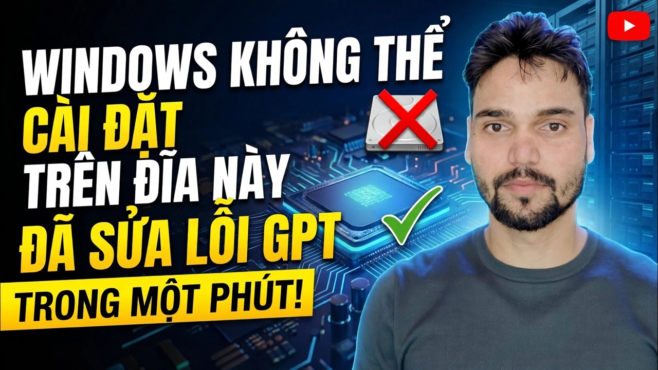Không thể cài đặt Windows vào đĩa này Sửa lỗi GPT sang MBR sau 1 phút