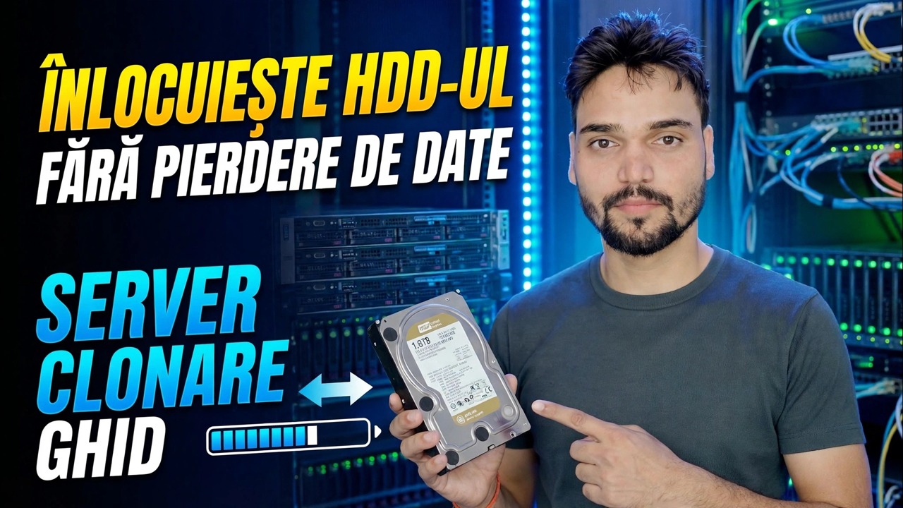 HDD-ul serverului eșuează? 😳 Clonează fără reinstalare!